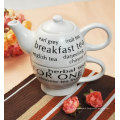 Haonai decal ceramic tea set(pot,cup and plate),customized ceramic tea sets
